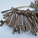 RESERVED for April Iris McLeod - Collection of 100 Antique Keys in Steel and Brass and Iron