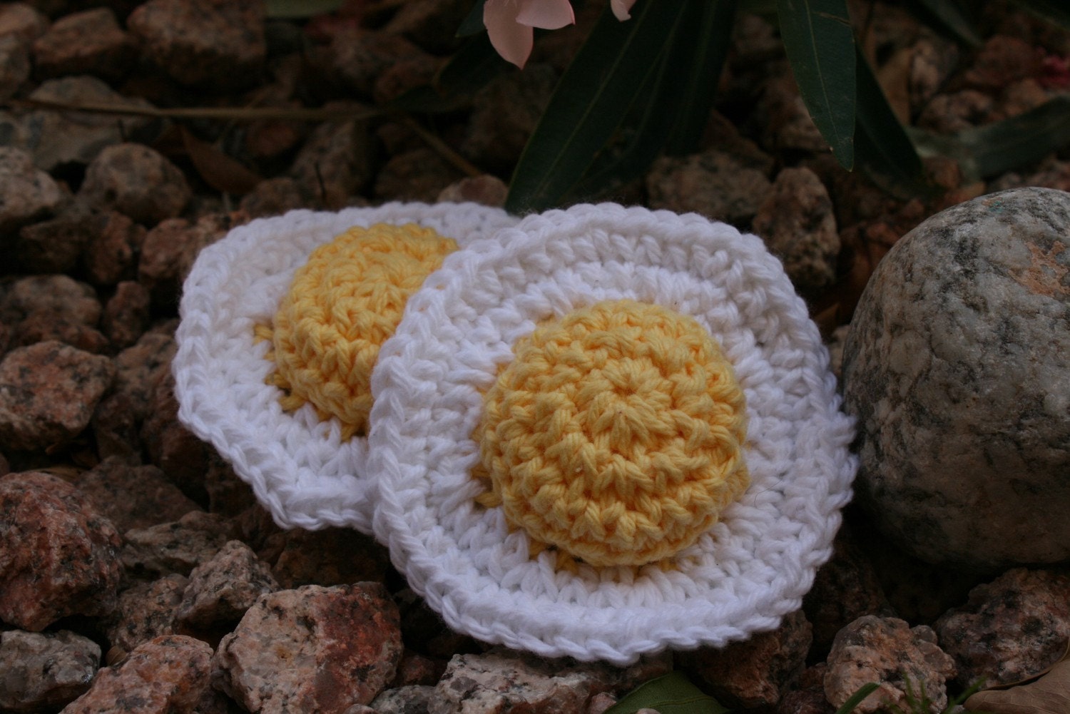Cotton Play Food -- Set of 2 Fried Eggs------ Ships Next Business Day