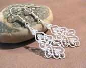 Antique White Filigree Earrings