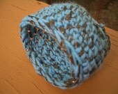 Rock your cassette tape cuff - crochet w blue acrylic yarn