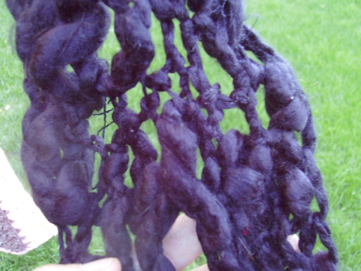 Jet black soft acrylic superlong loose stitch crochet scarf