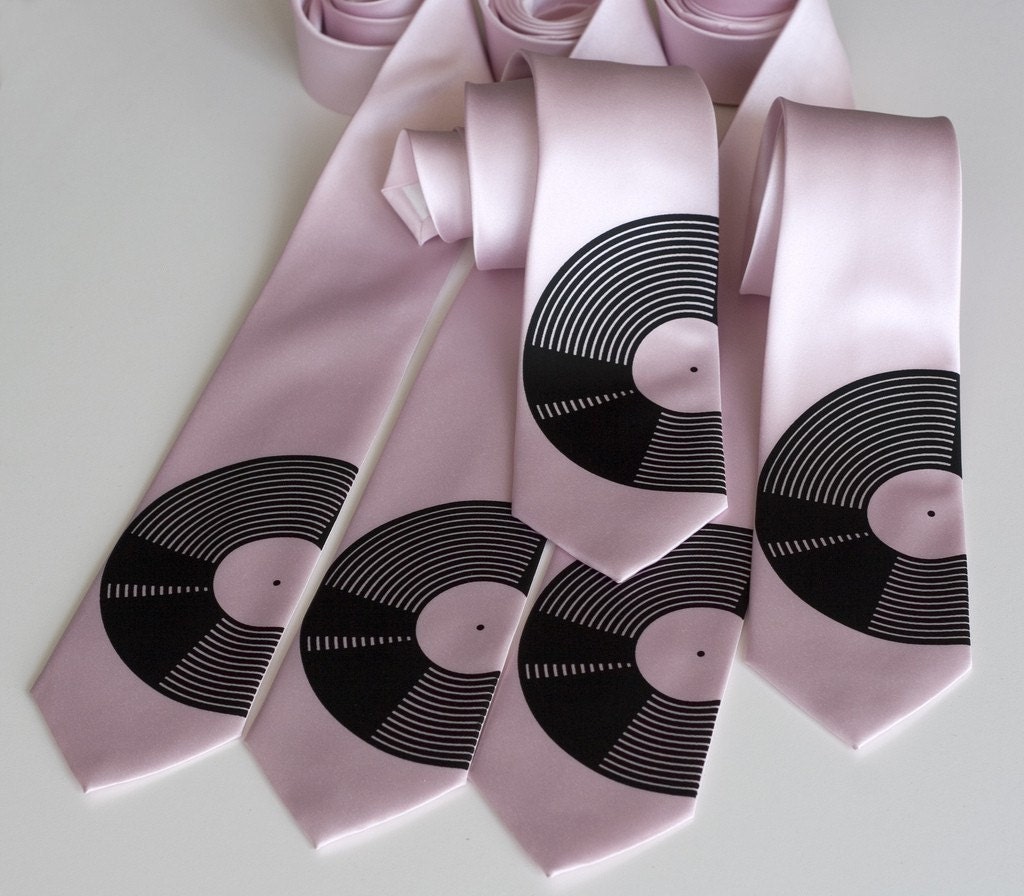 5 groomsmen wedding ties. Wedding discount, matching vegan-safe, screenprinted microfiber men's neckties
