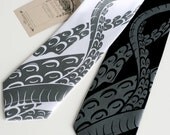 Sucker necktie. Screen printed octopus tentacle tie. (Choose black or white, narrow or standard)