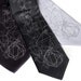 Crystal Math tie. Crystalline formation silkscreen necktie, taupe ink. Choose standard or narrow.