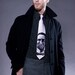 Gasmask Necktie. Men's silkscreen tie. Black print. Screenprinted microfiber tie, military fashion.