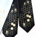 Hive men's necktie - silkscreened bee hive tie. Microfiber. Choose standard or narrow.