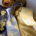 Lazy Daisy necktie. Silkscreen floral / flower tie. Buttercup yellow print. Choose standard or narrow.