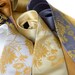 Lazy Daisy necktie. Silkscreen floral / flower tie. Buttercup yellow print. Choose standard or narrow.
