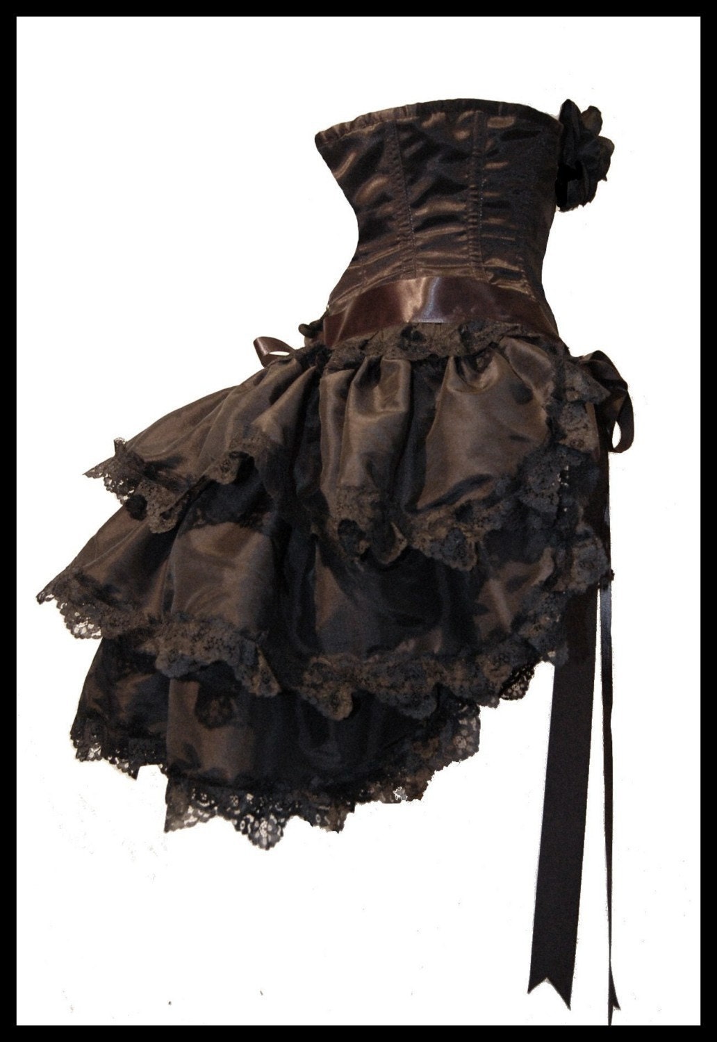 Gothic Burlesque Steampunk Bustle Skirt TO the DEVIL a DAUGHTER Victorian Decadence by Lovechild Boudoir