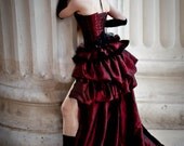 Victorian Steampunk Couture Long Bustle Skirt Burlesque Saloon Girl LONESOME DOVE Prom Queen Diva Hollywood Glamour