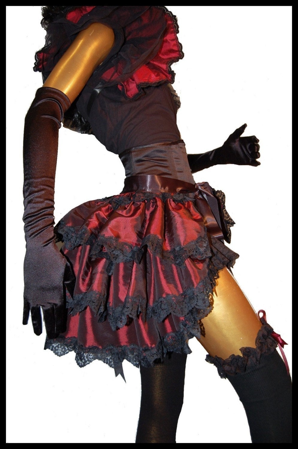 Burlesque Steampunk Bustle Skirt Shrug or Capelet Gothic Dandy EYES WIDE SHUT Victorian Decadence Prom Queen Showgirl Las Vegas Moulin