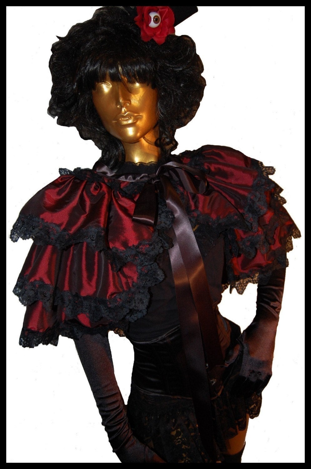 Burlesque Steampunk Bustle Skirt Shrug or Capelet Gothic Dandy EYES WIDE SHUT Victorian Decadence Prom Queen Showgirl Las Vegas Moulin