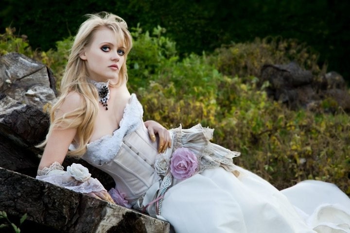 Opulent Vintage Bustle Steampunk Silk Bridal Bustle THE COMPANY of  WOLVES Victorian Decadence by Lovechild Boudoir