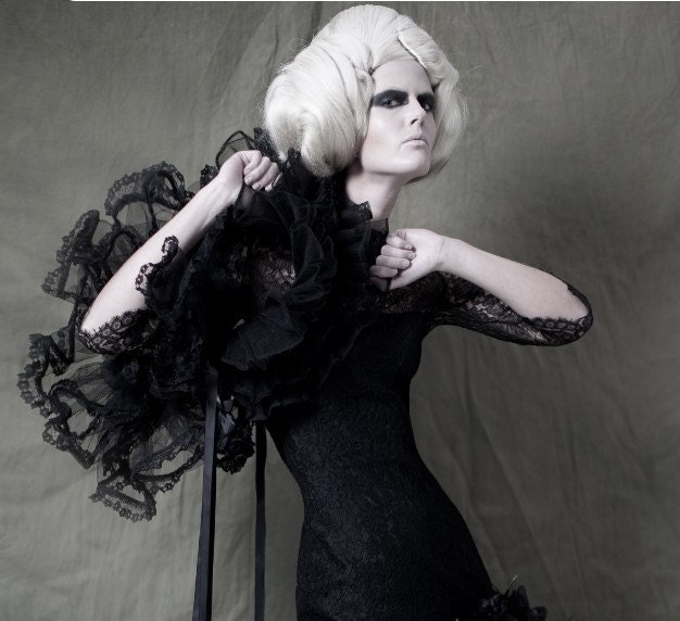 Gothic Burlesque Tulle & Lace Prom Queen Shrug Theatre Haute Couture Gaga Evening Glamour DARKER MY LOVE by Lovechild Boudoir
