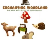 Musical Baby Mobile ENCHANTING WOODLAND (Artist Choice Colors) - Felt Mobile with music for Modern Nursery decor, Baby Crib, Kids Playroom