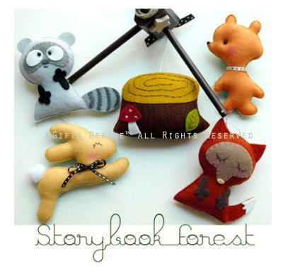 Musical Baby Mobile STORYBOOK FOREST (artist choice color) - Art Mobile for Modern  Baby Nursery decor, Baby Crib, Children Playroom