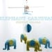Musical ELEPHANT CARNIVAL Baby Mobile (Artist Choice Colors) -  for Modern Nursery, Baby Crib, Playroom (listing for one)