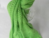Knit Cabled Fashion Scarf - Green - Gift Idea