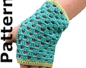 Fingerless Mitts Crochet Pattern PDF, instant download easy written instructions, 4ply fingering, Summer Lace, short fingerless gloves