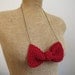 red knit bow tie statement necklace