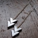 arrow earrings geometric jewelry in chevron with silver finished chain