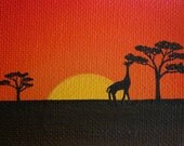 African Sunset ACEO