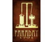 Michael Faraday 12x18 Science Art Print, Steampunk Rock Star Scientist Poster