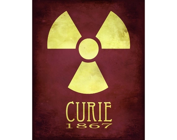Science Art Print 8x10 Marie Curie, Science Poster, Steampunk Art, Scientist Art Poster, Radiation Art, Radioactivity Wall Decor, School Art