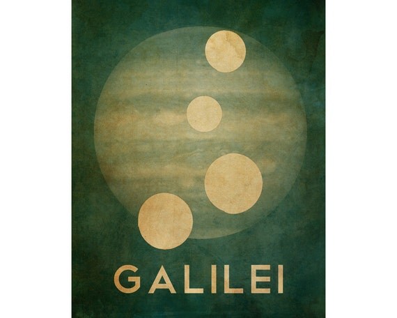 Galileo Galilei 8x10 - Rock Star Cosmic Pioneer Fine Art Astronomer Poster Print - Moons of Jupiter
