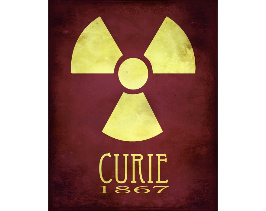 Science Art Print 8x10 Marie Curie, Science Poster, Steampunk Art, Scientist Art Poster, Radiation Art, Radioactivity Wall Decor, School Art