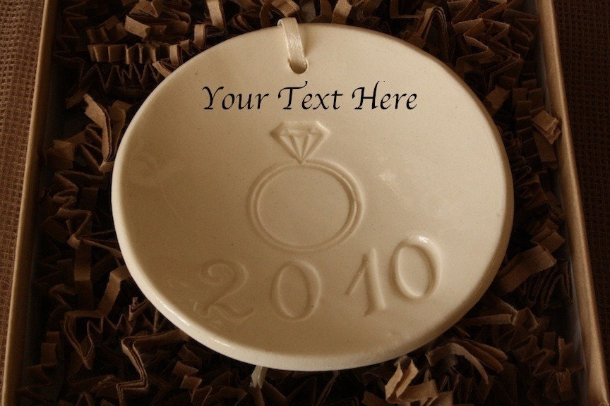 Personalized Engagement Ring Dish or Ornament