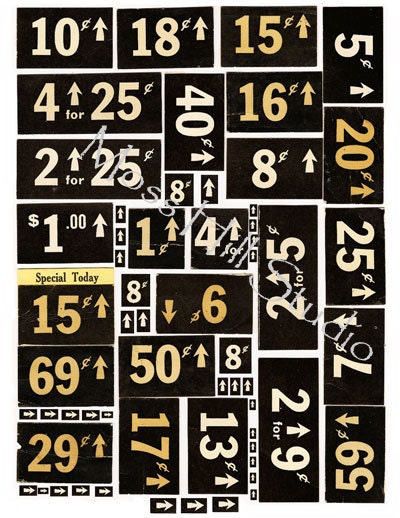 Vintage Numbers Digital Download  bn100
