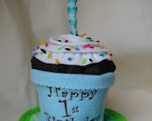Happy 1st Birthday Cupcake Hat TM  by Sew Cute Sweets