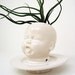 Modern White Baby Head Vase / Planter by Mudpuppy - Skinny neck