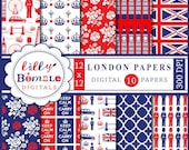 LONDON digital papers for scrapbooking, cards, invites, parties INSTANT DOWNLOAD Il_170x135
