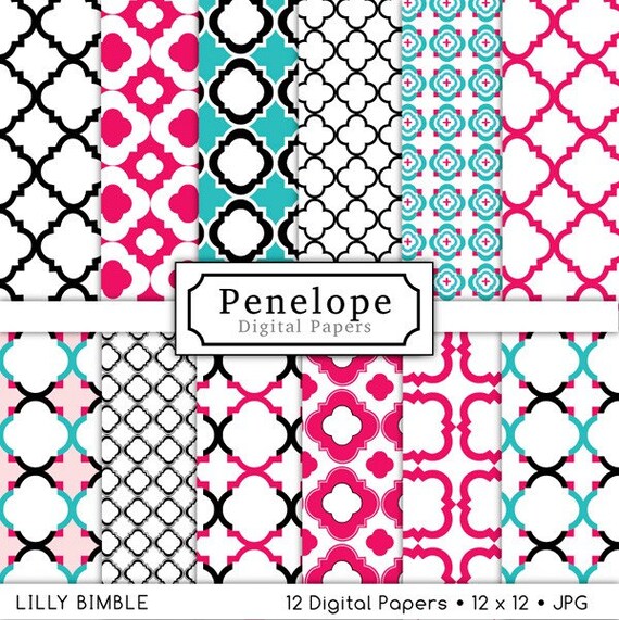 Penelope Papers for scrapbooking, cards, design Il_570xn