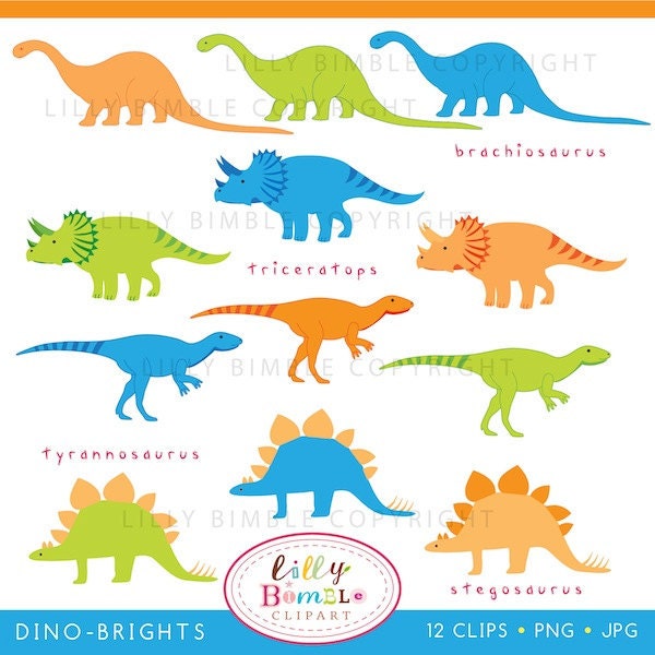 DINOSAURS clipart for boys birthdays invites cards scrapbooking INSTANT DOWNLOAD Il_570xn