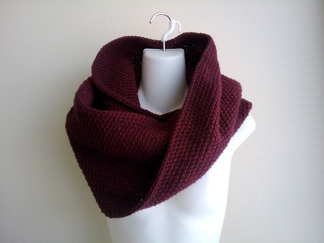 Burgundy Cowl Wool Neckwarmer Oxblood Maroon Men Women NIKKI