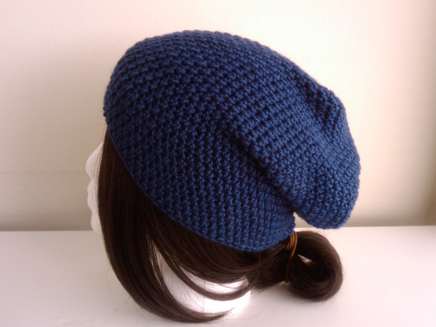 Blue Slouch Hat Dark Navy Toque KRIS