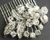 Rhinestone Vintage Bridal Hair Comb, Crystal Wedding Hair Piece, Old Hollywood Bridal Hair Accessory, Art Deco Wedding Headpiece, LAUREL