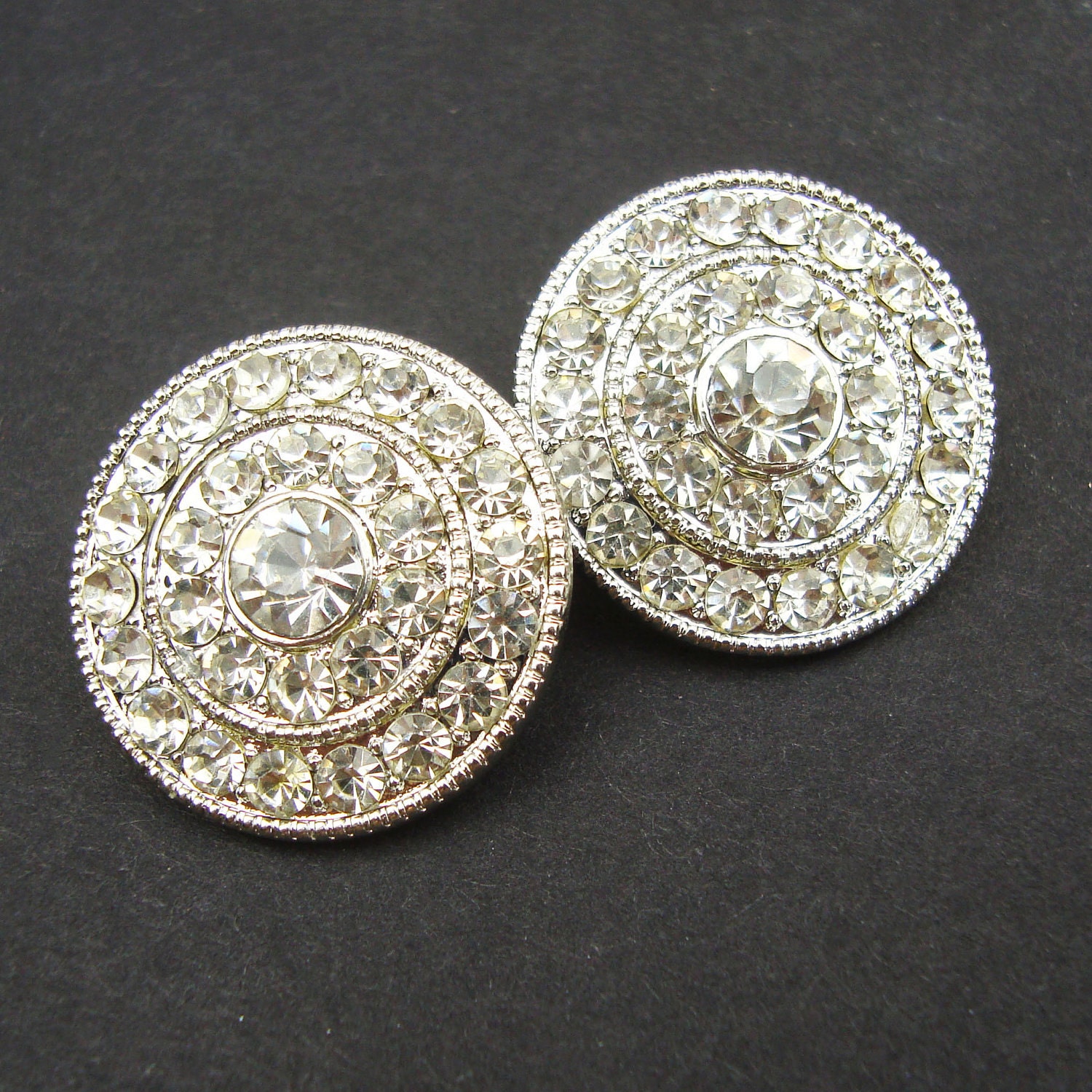 Art Deco Style Crystal Bridal Earrings, Vintage Style Bridal Wedding Earrings, Rhinestone Stud Earrings, Old Hollywood Style, GODIVA