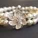 Rhinestone Flower Bridal Bracelet, Vintage Style Bridal Wedding Jewelry, Crystal and Pearl Wedding Bracelet, Silver Bracelet, FELICE