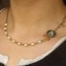 Vintage Leaf Bird's Nest Necklace, Blue Amazonite Egg Bird's Nest, Mother's Necklace, Pearl & Antiqued Bronze Gold Necklace, ROBIN'S NEST
