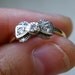 1920's Platinum, Diamond & 18k Gold Ribbon Bow Ring Size US 6