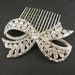 Rhinestone Bridal Bow Hair Comb, Vintage Style Retro Bridal Hair Comb, Bridal Wedding Hair Accessories, Crystal Bow, LOLA