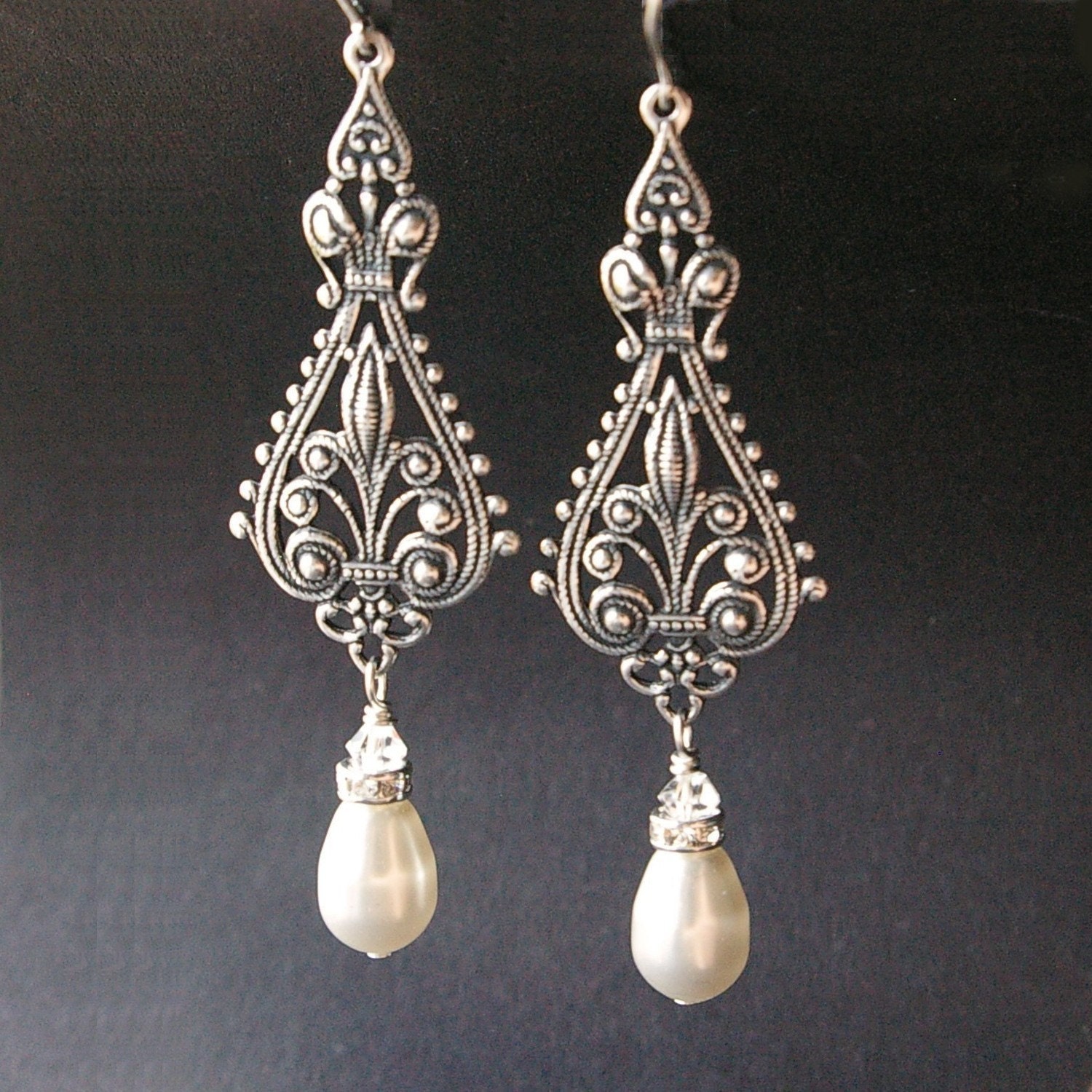 silver chandelier earrings