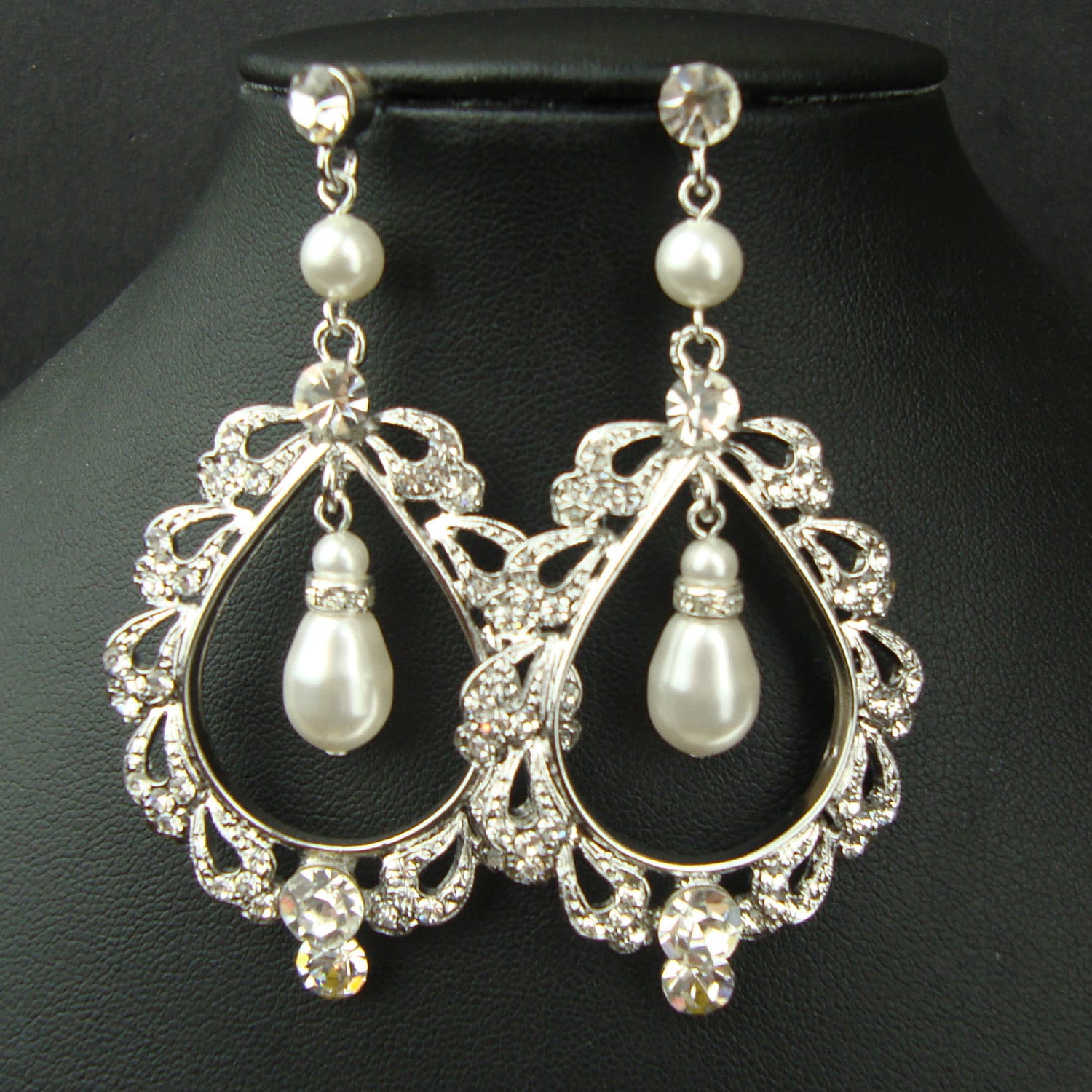 silver chandelier earrings