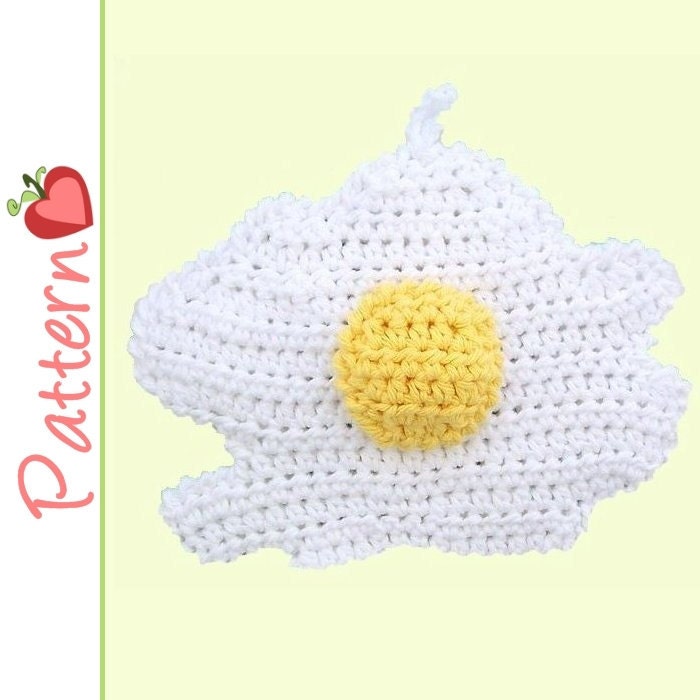 Fried Egg Potholder Crochet Pattern pdf, A Cute and Whimsical Project Sunny Side Up