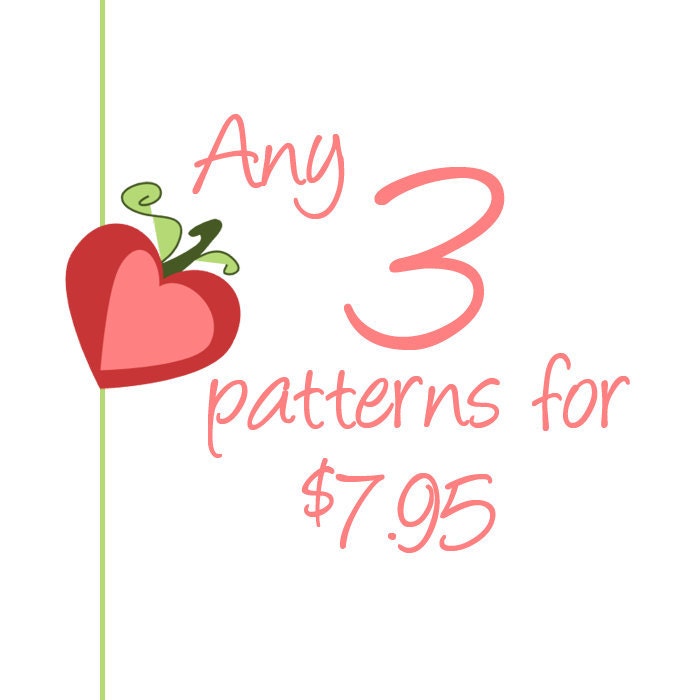 Crochet PDF Pattern SET of 3 - Choose any 3 Patterns from my shop