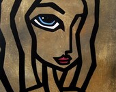Long Day - Original Abstract Modern Contemporary Fine POP portrait Art by Fidostudio